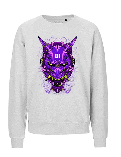 cyber oni  - oni, devil, japanese, anime, horror, halloween, robot, mecha - Fairtrade Sweatshirt