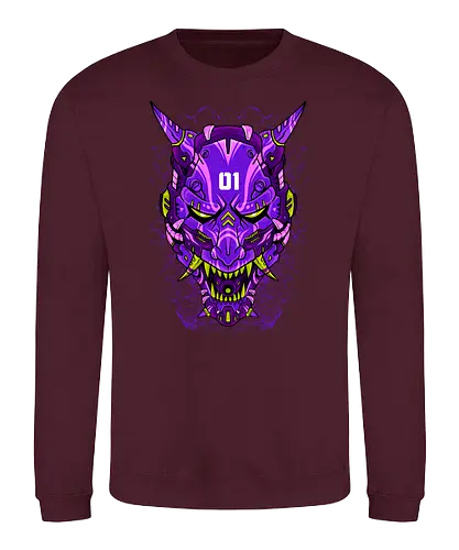 cyber oni  - oni, devil, japanese, anime, horror, halloween, robot, mecha - Sweatshirt