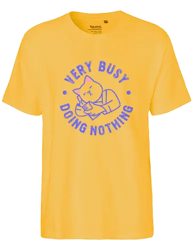 busy cat  - cat, busy, kitty, fun, funny, cute, animal, catlover - Fairtrade T-Shirt