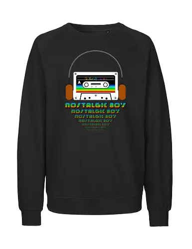 Nostalgic 80's Art (light) - Cassette, Music, Pen - Fairtrade Sweatshirt