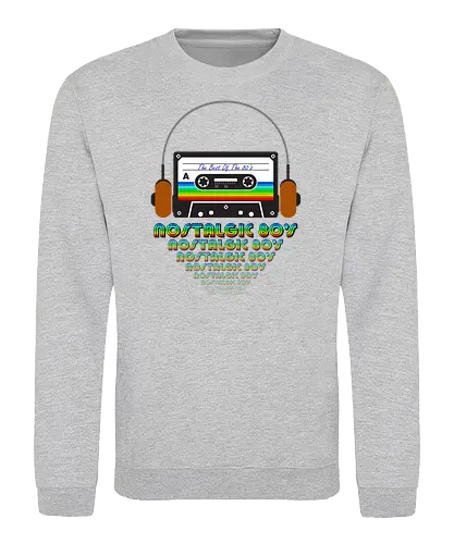Nostalgic 80's Music Art (dark) - Cassette, Music, Pen, Retro - Sweatshirt