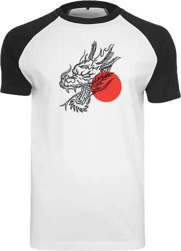 Japanese Dragon Red Sunset Stipple Tattoo