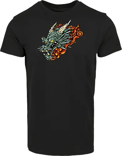 Green Asian Dragon Head Tattoo