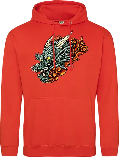 Green Asian Dragon Head Tattoo