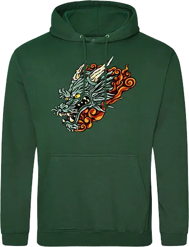 Green Asian Dragon Head Tattoo