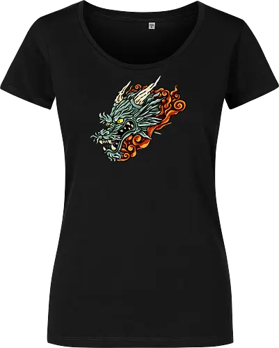 Green Asian Dragon Head Tattoo