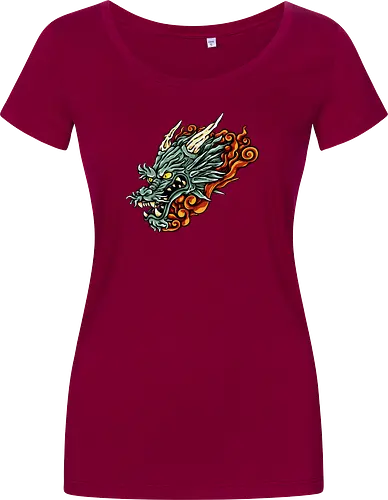 Green Asian Dragon Head Tattoo