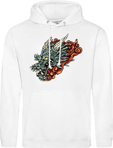 Green Asian Dragon Head Tattoo