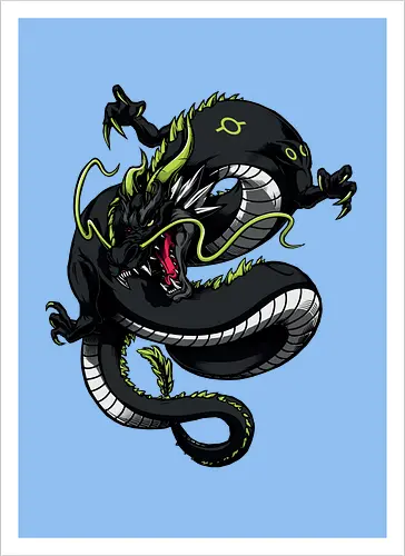 Black Japanese Dragon Tattoo