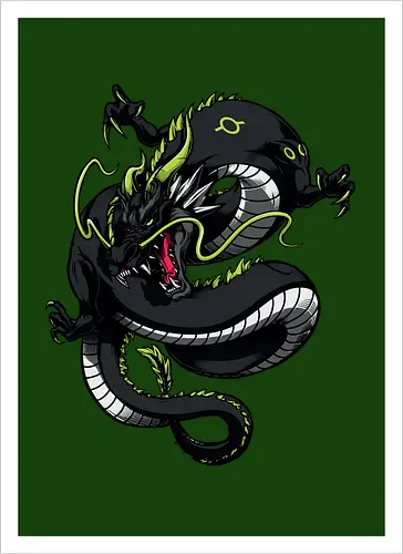Black Japanese Dragon Tattoo