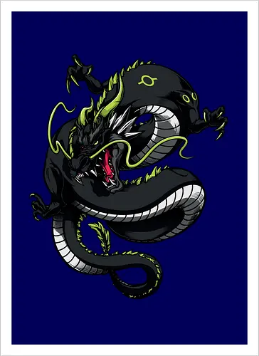 Black Japanese Dragon Tattoo