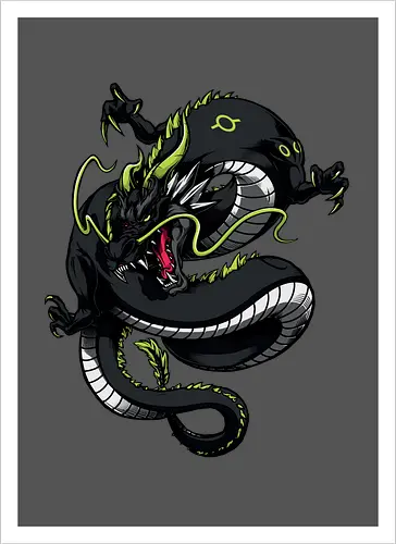 Black Japanese Dragon Tattoo