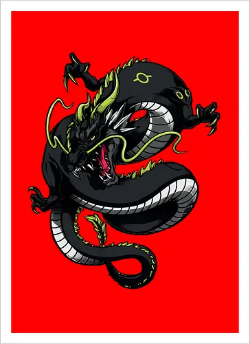 Black Japanese Dragon Tattoo