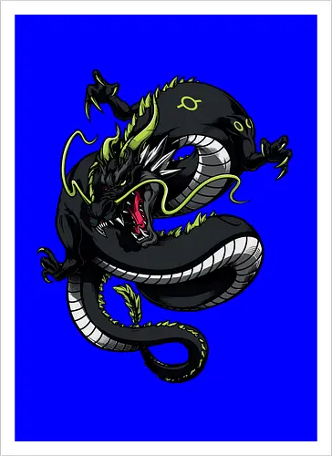 Black Japanese Dragon Tattoo