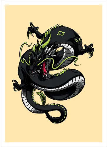 Black Japanese Dragon Tattoo