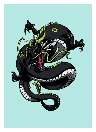 Black Japanese Dragon Tattoo