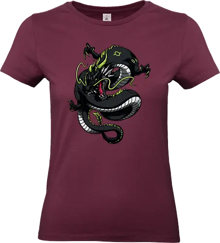 Black Japanese Dragon Tattoo - Drache, dragon, illustration, tattoo, dragons, Fantasie, european dragon, fantasy, flying, gift, legendary, magical, legendär, monster, mystery, mythical, red dragon, year of the dragon, illustronii, aesthetic, angry dragon, anime, asian dragon, beast, Drachen, Tier, Wütender, europäischer - Standard T-Shirt (Women)
