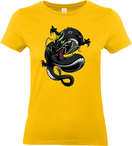 Black Japanese Dragon Tattoo - Drache, dragon, illustration, tattoo, dragons, Fantasie, european dragon, fantasy, flying, gift, legendary, magical, legendär, monster, mystery, mythical, red dragon, year of the dragon, illustronii, aesthetic, angry dragon, anime, asian dragon, beast, Drachen, Tier, Wütender, europäischer - Standard T-Shirt (Women)