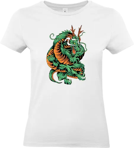 Angry Japanese Dragon Tattoo - legendär, monster, mystery, mythical, red dragon, year of the dragon, illustronii, aesthetic, angry dragon, anime, asian dragon, beast, Drachen, Tier, Wütender, europäischer, Drache, dragon, illustration, tattoo, dragons, Fantasie, european dragon, fantasy, flying, gift, legendary, magical - Standard T-Shirt (Women)