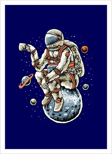 Astronaut Outer Space Coffee Break