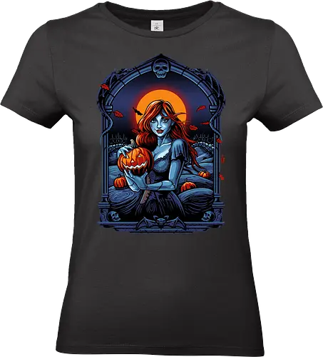 Autumn Wind - pumpkin, trick or treat, horror, girl, halloween, samhain - Standard T-Shirt (Women)