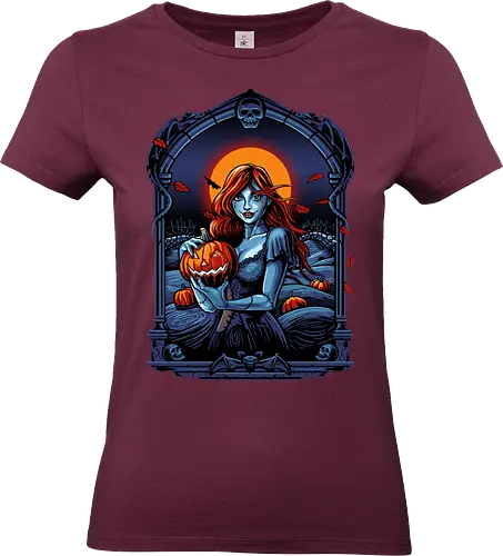 Autumn Wind - pumpkin, trick or treat, horror, girl, halloween, samhain - Standard T-Shirt (Women)