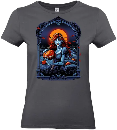 Autumn Wind - pumpkin, trick or treat, horror, girl, halloween, samhain - Standard T-Shirt (Women)