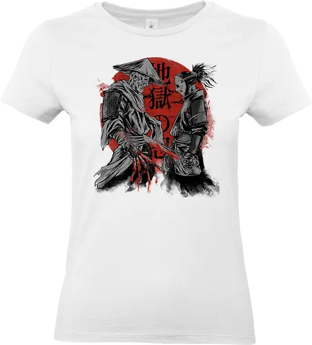 forbidden battle - samurai, ronin, shinobi, japanese, horror, halloween, jason, freddy - Standard T-Shirt (Women)