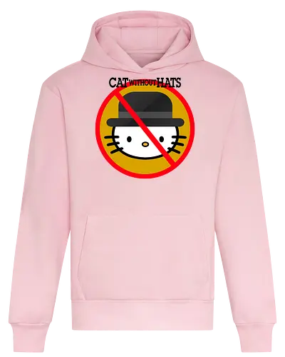 Cat Whitout Hats - Kitty, Orange, Clock, Hat - Heavyweight Hoodie