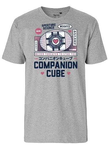 Cube Vintage - portal 2, the cake is a lie, potato, glados, gaming, video games, gamer, chell, Gateway, cube, revolution, aperture, laboratories, science, black, mesa - Fairtrade T-Shirt