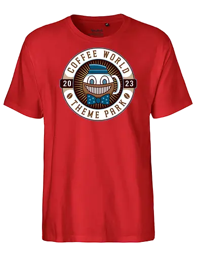 Watery Coffee World Emblem - alan, video game, video games, gaming, gamer, control, american nightmare, deer fest, oh deer diner, coffee thermos, cauldron, lake, night, springs - Fairtrade T-Shirt