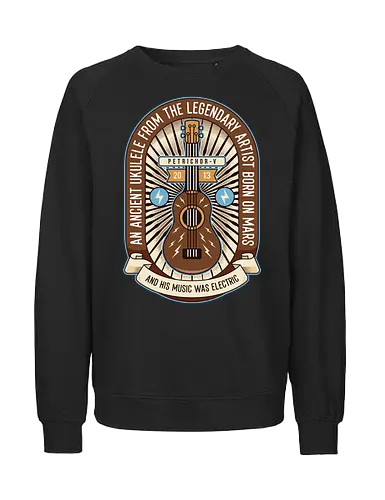 Space Ancient Ukulele - ukulele, monsters, space, providence, indie game, gaming, video games, gamer, roguelike, roguelite - Fairtrade Sweatshirt