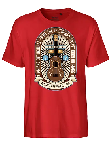 Space Ancient Ukulele - ukulele, monsters, space, providence, indie game, gaming, video games, gamer, roguelike, roguelite - Fairtrade T-Shirt