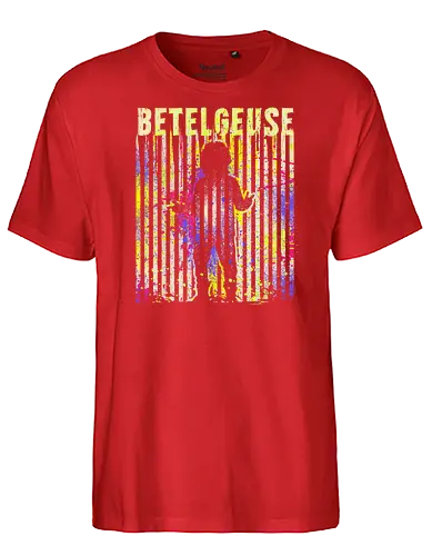 Betelgeuse - Demon, halloween, spooky, betelgeuse, stripes, colourful, stripes, Keaton - Fairtrade T-Shirt