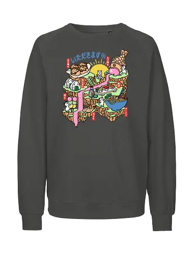 Itadakimasu  - itadakimasu, japanese food, ramen, noodles, taiyaki, takoyaki, onigiri, tempura, sushi, cats, funny - Fairtrade Sweatshirt