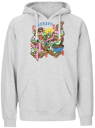 Itadakimasu  - itadakimasu, japanese food, ramen, noodles, taiyaki, takoyaki, onigiri, tempura, sushi, cats, funny - Fairtrade Hoodie