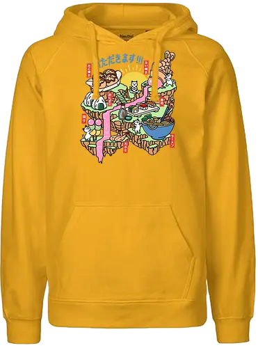 Itadakimasu  - itadakimasu, japanese food, ramen, noodles, taiyaki, takoyaki, onigiri, tempura, sushi, cats, funny - Fairtrade Hoodie