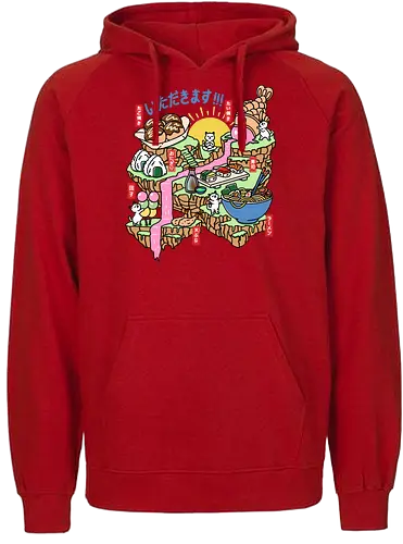 Itadakimasu  - itadakimasu, japanese food, ramen, noodles, taiyaki, takoyaki, onigiri, tempura, sushi, cats, funny - Fairtrade Hoodie