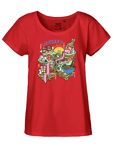 Itadakimasu  - itadakimasu, japanese food, ramen, noodles, taiyaki, takoyaki, onigiri, tempura, sushi, cats, funny - Fairtrade Girl Shirt