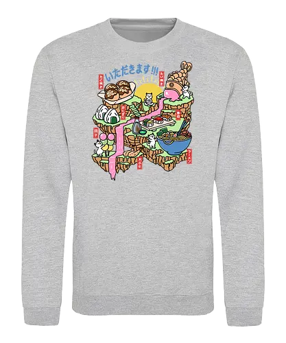 Itadakimasu  - itadakimasu, japanese food, ramen, noodles, taiyaki, takoyaki, onigiri, tempura, sushi, cats, funny - Sweatshirt