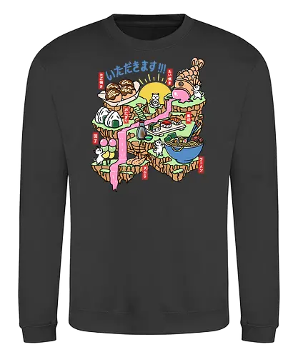 Itadakimasu  - itadakimasu, japanese food, ramen, noodles, taiyaki, takoyaki, onigiri, tempura, sushi, cats, funny - Sweatshirt