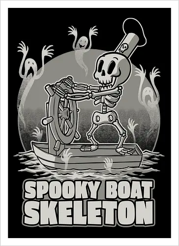Spooky Boat Skeleton