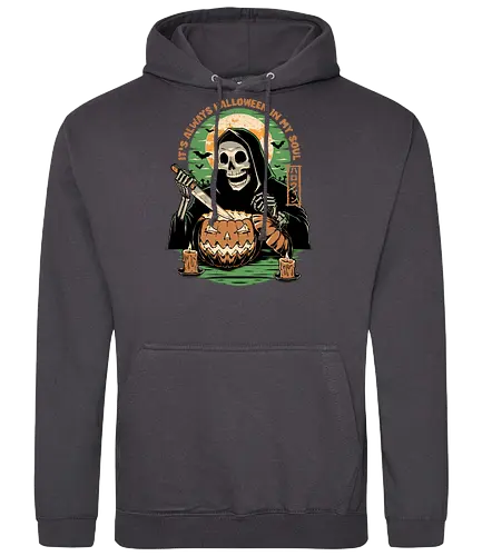 Halloween in my Soul - Halloween, holiday, october, spooky, trick or treat, Carve, Pumpkin Carving, Vintage, Retro Vintage, Scary, Spooky, Creepy, Bat, Skull, Graveyard, Grave, Skull, Skeleton, Pumpkin - Standard Hoodie