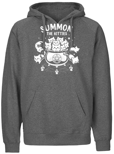 Summon The Kitties - cute cats, funny, witch, cauldron, magic, ritual, summoning, kittens, halloween, adorable - Fairtrade Hoodie