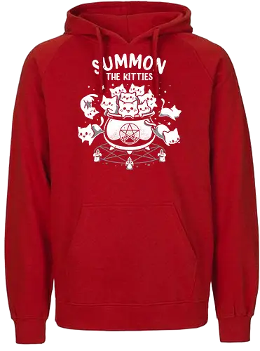Summon The Kitties - cute cats, funny, witch, cauldron, magic, ritual, summoning, kittens, halloween, adorable - Fairtrade Hoodie