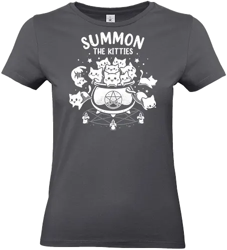 Summon The Kitties - cute cats, funny, witch, cauldron, magic, ritual, summoning, kittens, halloween, adorable - Standard T-Shirt (Women)