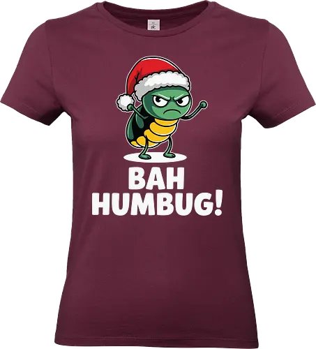BAH HUMBUG - christmas, grumpy, insect, santa hat, holiday, humor, cartoon, festive, displeased - Standard T-Shirt (Women)