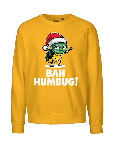 BAH HUMBUG - christmas, grumpy, insect, santa hat, holiday, humor, cartoon, festive, displeased - Fairtrade Sweatshirt