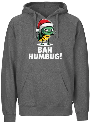 BAH HUMBUG - christmas, grumpy, insect, santa hat, holiday, humor, cartoon, festive, displeased - Fairtrade Hoodie