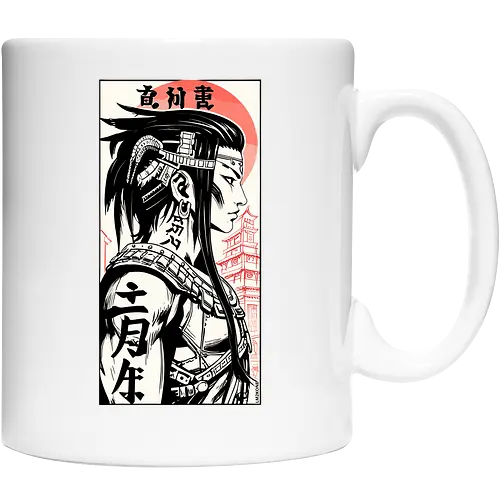 Poster japanisches Mädchen Kanji